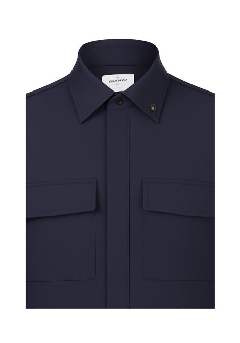 Overshirt Gran Sasso uomo 9515058202 blu lana tecnica Gran sasso | Camicie | 9515058202598